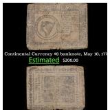 Continental Currency $8 banknote, May 10, 1775