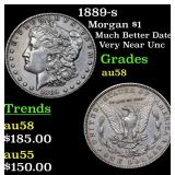 1889-s Morgan $1 Grades Choice AU/BU Slider
