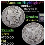 *Highlight* 1893-cc Morgan $1 Graded vf details