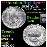 *Highlight* 1936 York Old Commem 50c Graded GEM+++