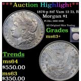 *Highlight* 1878-p 8tf Vam 12 I3, R4 Morgan $1 Gra