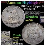 *Highlight* 1876-cc Type I/I Trade $1 Graded Choic