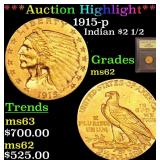 *Highlight* 1915-p Indian $2 1/2 Graded Select Unc