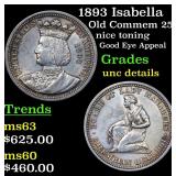 1893 Isabella Old Commem 25c Grades Unc Details