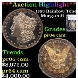 *Highlight* 1883 Rainbow Toned Morgan $1 Graded pr