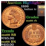 *Highlight* 1899 Indian 1c Graded GEM+ Unc RB