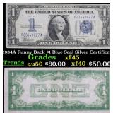 1934A Funny Back $1 Blue Seal Silver Certificate G