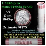 Uncirculated 1c orig shotgun roll, 1943-p in N.F.