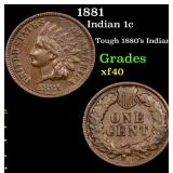 1881 Indian 1c Grades xf