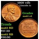 1909 vdb Lincoln 1c Grades Select Unc RD