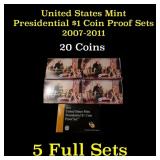 Group of 5 United States Mint Presidential $1 Coin
