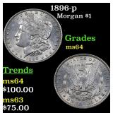1896-p Morgan $1 Grades Choice Unc