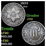 1853 3cs Grades vf++