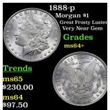 1888-p Morgan $1 Grades Choice+ Unc