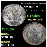 1878-s Rainbow Toned Morgan $1 Grades Unc Details