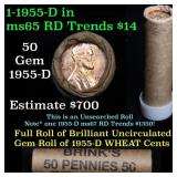 Uncirculated 1c orig shotgun roll, 1955-d