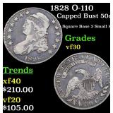 1828 O-110 Capped Bust 50c Grades vf++