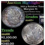 *Highlight* 1921-p Rainbow Toned Morgan $1 Graded