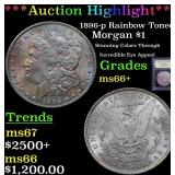 *Highlight* 1896-p Rainbow Toned Morgan $1 Graded