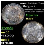 1904-o Rainbow Toned Morgan $1 Grades GEM Unc