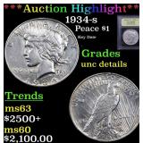 *Highlight* 1934-s Peace $1 Graded Unc Details