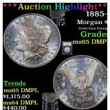 *Highlight* 1885-p Morgan $1 Graded GEM Unc DMPL