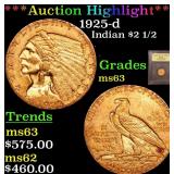 *Highlight* 1925-d Indian $2 1/2 Graded Select Unc