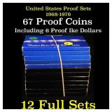 Group of 12 United States Proof Sets 1968-1979 67