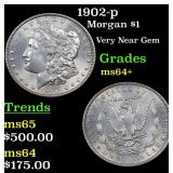 1902-p Morgan $1 Grades Choice+ Unc