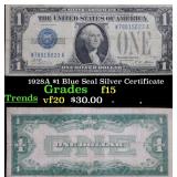 1928A $1 Blue Seal Silver Certificate Grades f+