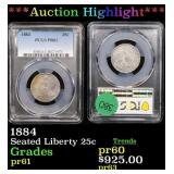 *Highlight* 1884 Seated Liberty 25c Graded pr61