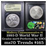 1991-1995-d WWII Modern Commem Dollar $1 Graded ms