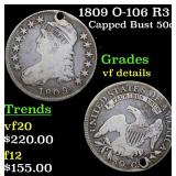 1809 O-106 R3 Capped Bust 50c Grades vf details