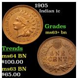 1905 Indian 1c Grades Select+ Unc BN