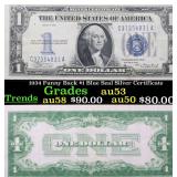 1934 Funny Back $1 Blue Seal Silver Certificate Gr