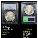 1921-p Morgan $1 Graded ms63