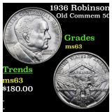 1936 Robinson Old Commem 50c Grades Select Unc