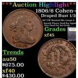 *Highlight* 1806/6 Cohen-4 Draped Bust 1/2c Graded