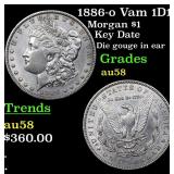 1886-o Vam 1D1 Morgan $1 Grades Choice AU/BU Slide
