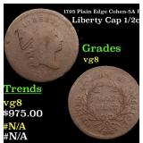 1795 Plain Edge Cohen-5A R3 Liberty Cap 1/2c Grade