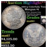 *Highlight* 1883-p Colorfully Toned Morgan $1 Grad