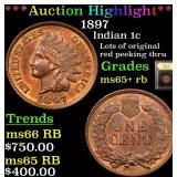 *Highlight* 1897 Indian 1c Graded Gem+ Unc RB