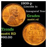 1909-p Lincoln 1c Grades Choice Unc RD