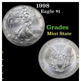 1998 Eagle $1 Grades Mint State