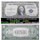 1935E $1 Blue Seal Silver Certificate Grades Choic