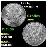 1921-p Morgan $1 Grades Select Unc