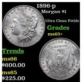 1896-p Morgan $1 Grades GEM+ Unc