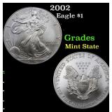 2002 Eagle $1 Grades Mint State