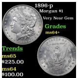 1896-p Morgan $1 Grades Choice+ Unc