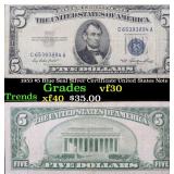 1953 $5 Blue Seal Silver Certificate United States